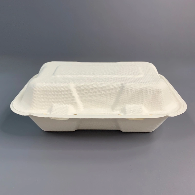 9 inch Embossing Bagasse Takeaway Box