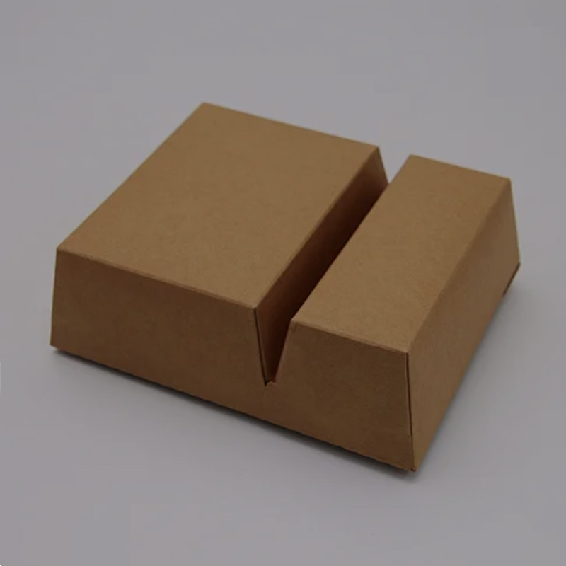 2compartments Kraft Paper Lunch Box
