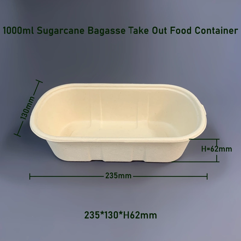 Biodegradable Bagasse Disposable Microwavable Take Out Containers