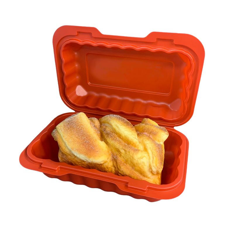 Plastic Hinge Clamshell Food Container Bread Packaging Box