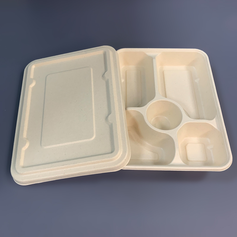 Rectangle Bagasse Lid for Sugarcane Takeaway Containers