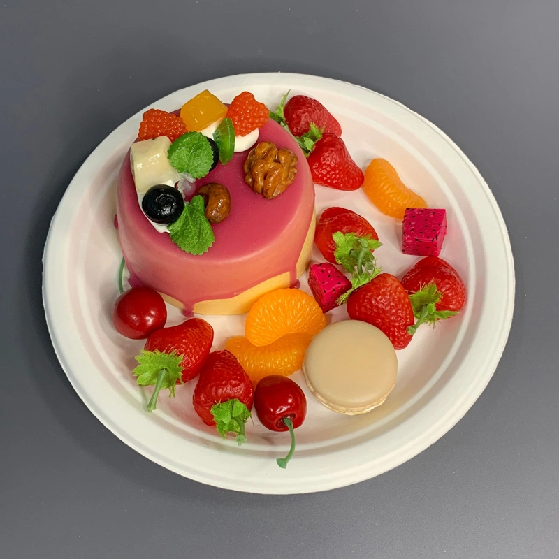 8.86 inch Sugarcane Bagasse Biodegradable Food Plate