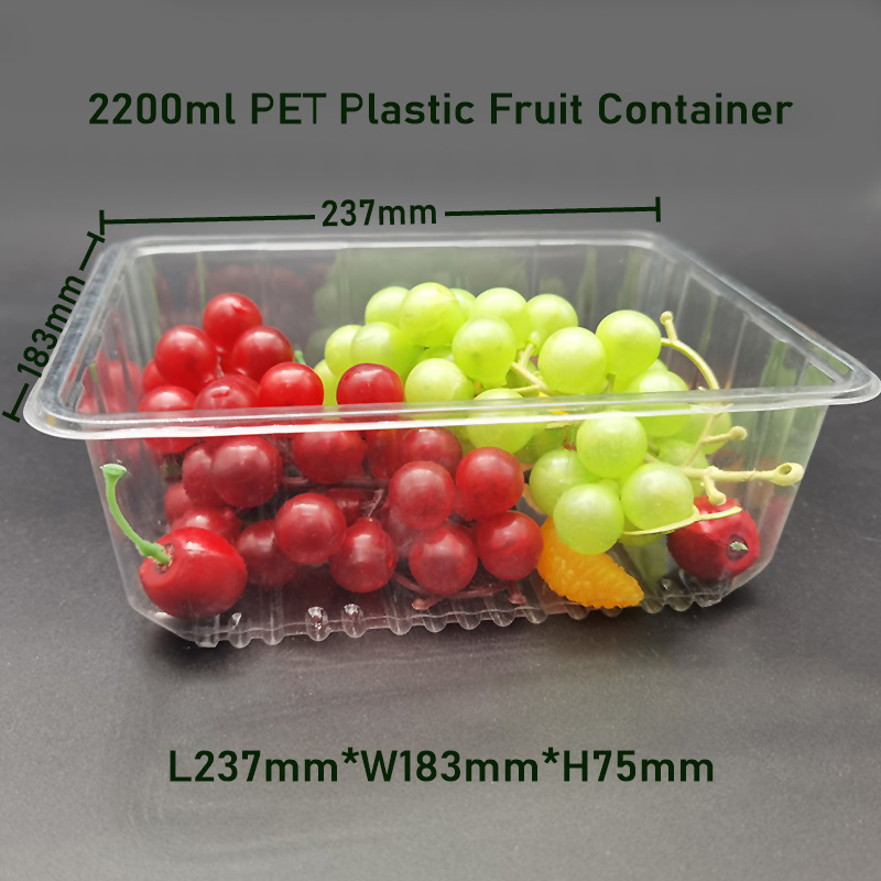 2200ml PET Plastic Fruit Container