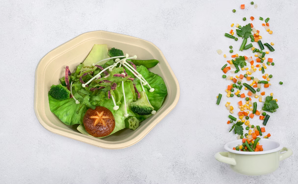 1300ml Biodegradable Compostable Salad Bowl with Lid