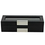 Sonny 5 Slots Black Matt OAK Wooden Watch Box with Glass Window