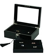 Wood Piano Finish Black Cufflinks Box
