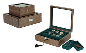 10 Slots Watch Box With 2 Valet Cufflink Trays