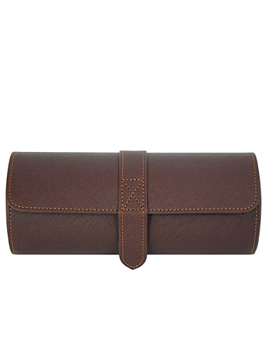 brown leather watch box