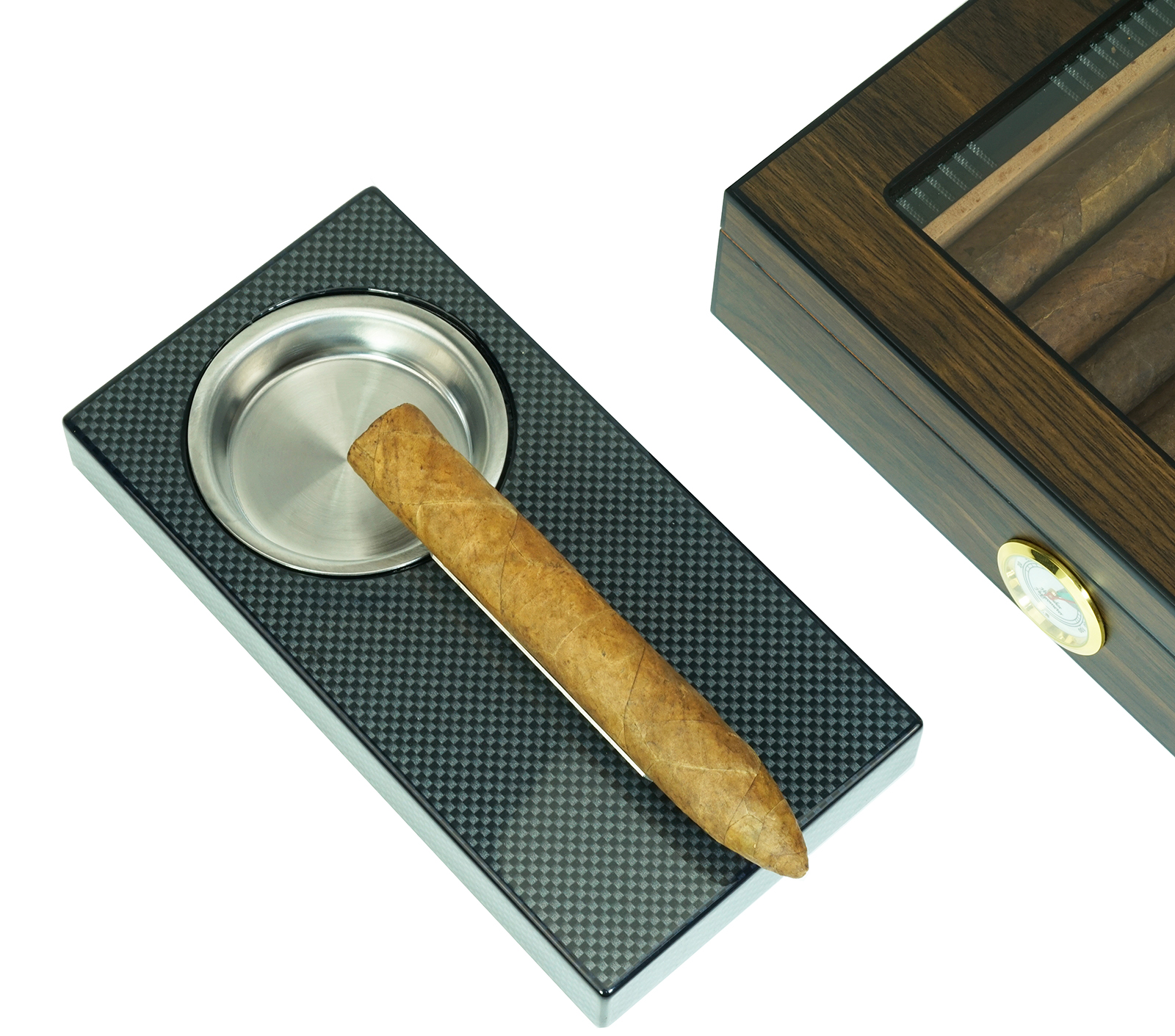 Carbon Fiber Wooden Cigar Ashtray