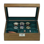 10 Slots Watch Box With 2 Valet Cufflink Trays