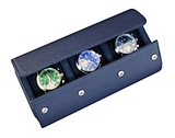 Watch roll leather blue
