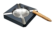 high gloss carbon fiber wooden ashtray