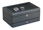 piano gloss black wood watch case