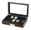 Wooden Watch And Cufflink Box With A Glass Window