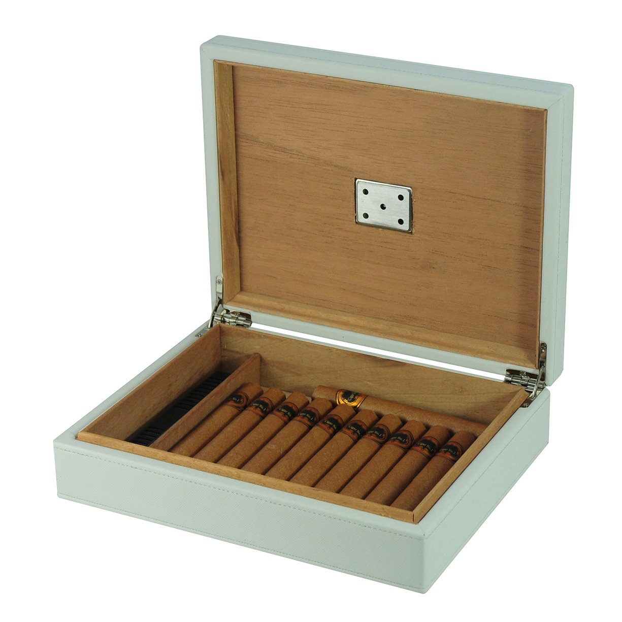 White Cigar Humidor Box