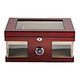 Glass Top Spanish Cedar Humidor with Two Acrylic Window Front