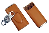 Real Leather Lined Cigar Case