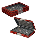 Wood Piano Finish Black Cufflinks Box