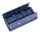 Watch roll leather blue