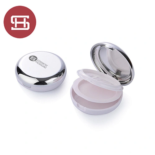 High Quality Women Compact Powder Container Girls Small Metal Portable Make Up Compact Pressed Powder Case Packaging