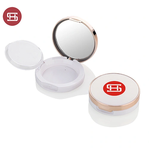 Wholesale Womens Small Round Compact Powder Mini Empty Plastic Compact Powder Press with Mirror