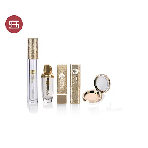 2022 Gold series luxury cosmetic compact case lipstick mascara lipgloss container packaging