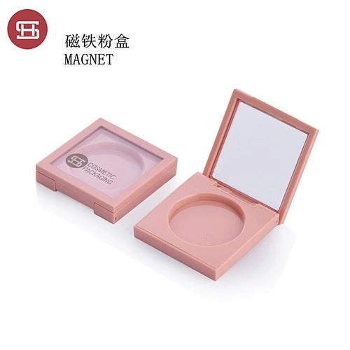 New Arrival Powder Case Pink Square Compact Powder Case Empty Face Powder Compact Container Packaging With Mirror