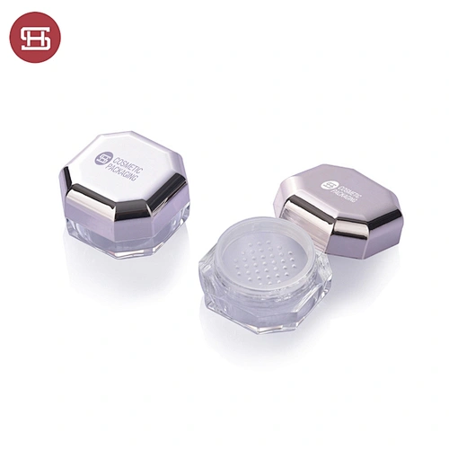 Factory Direct Supply Compact Powder Case Polygon Shape Cosmetic Loose Powder Sifter Jar Makeup Loose Powder Packaging Container