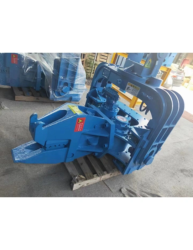 Excavator vibratory pile hammer