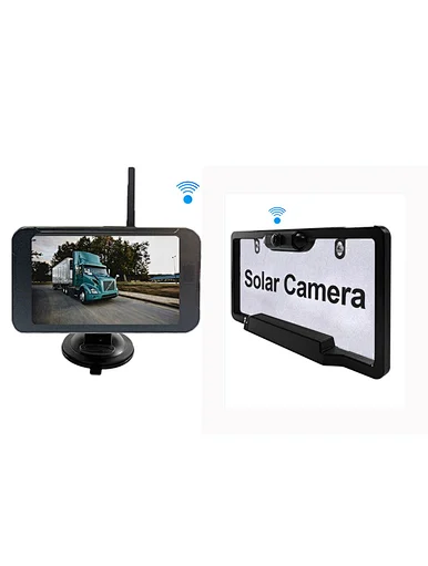 US plate solar backup camera