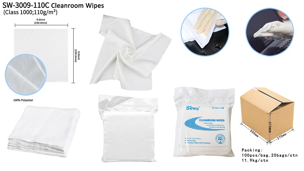class 1000 cleanroom wipes superfine fiber wiper