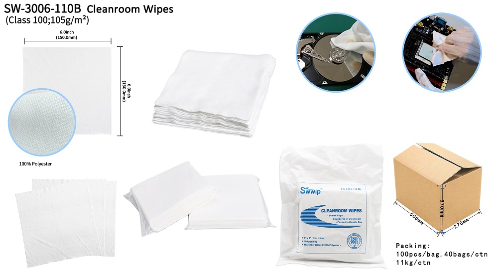 Class 100 cleanroom wiper microfiber