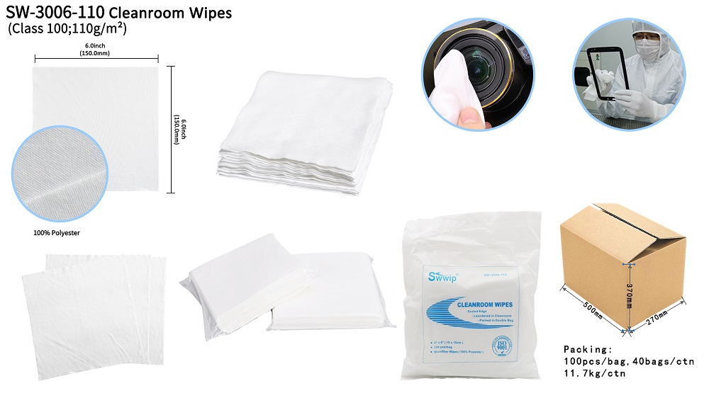 Swwip cleanroom wipes microfiber cloth lint free wiper