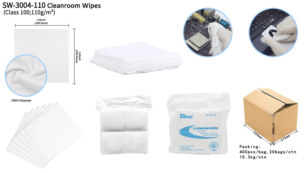 class 100 cleanroom wipes microfiber wiper 4x4 supplier