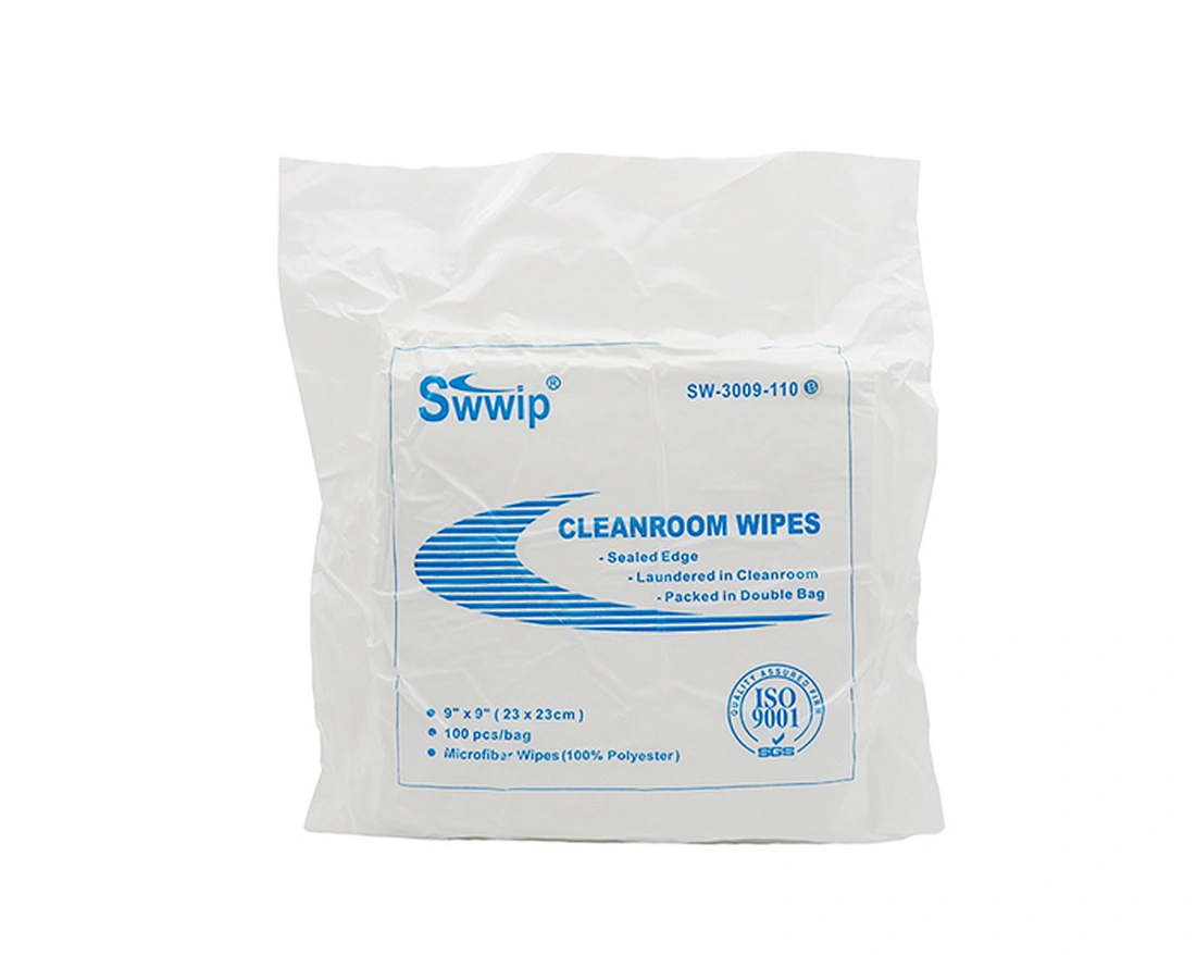 Microfiber cleanroom wipes 9x9 class 100 wipes Swwip