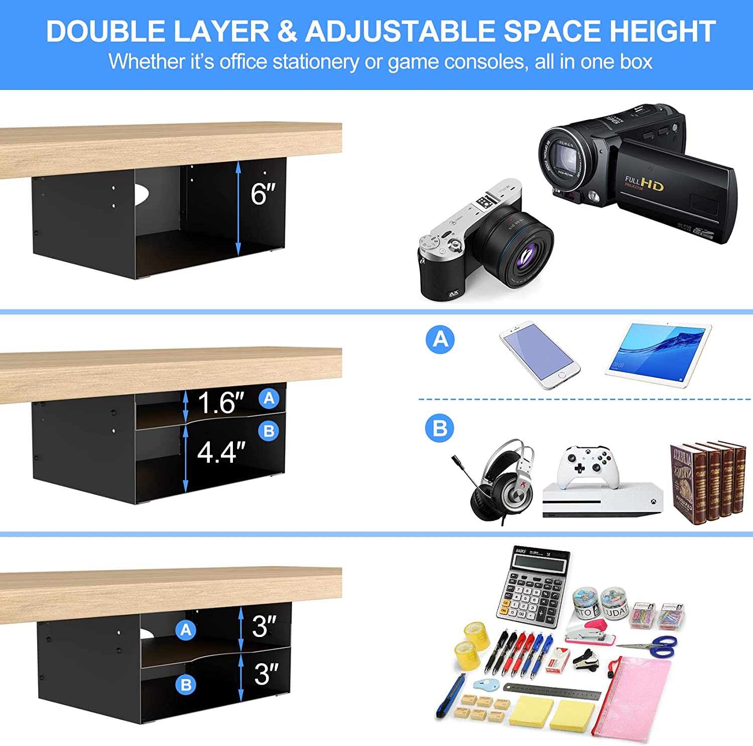 under desk storage shelf