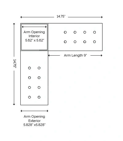 6x6 Eckhalterung, Pergola Eckhalterung,6x6 Halterung für Pergola,3-armige Pergola Eckhalterung,Pergola Eckhalterung 6x6