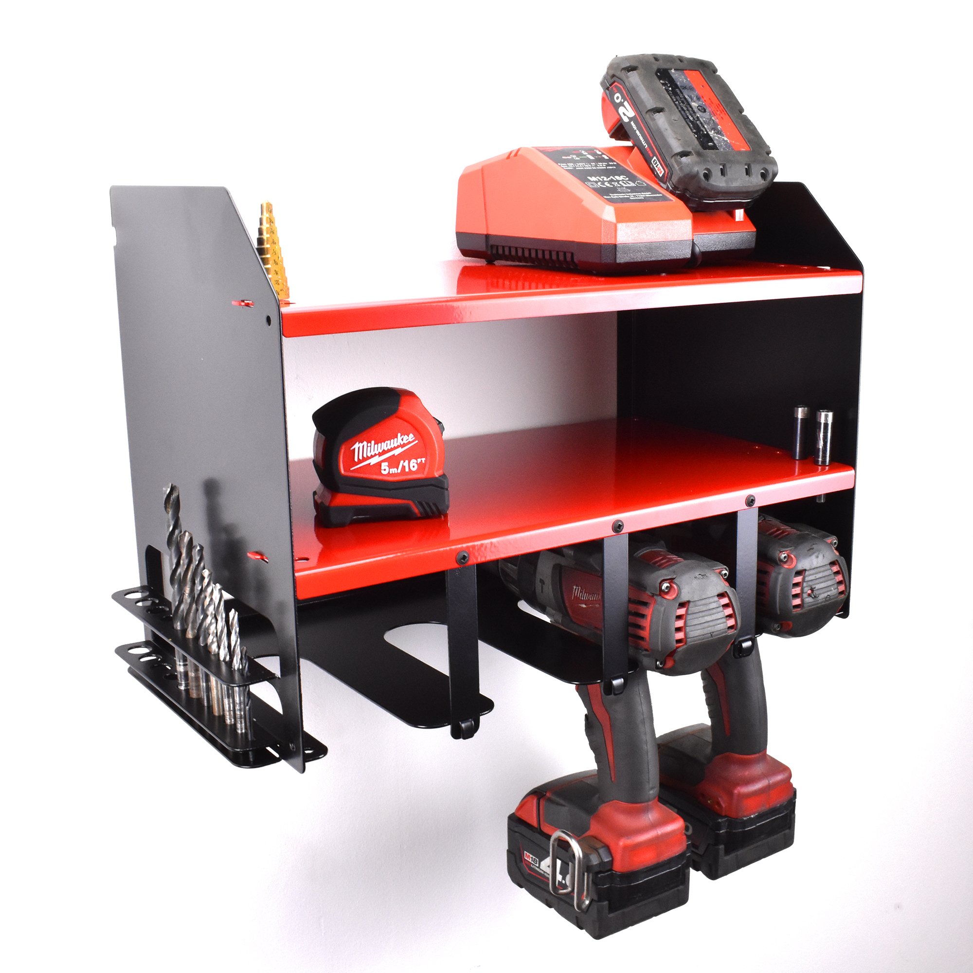 DIY garage power tool storage rack