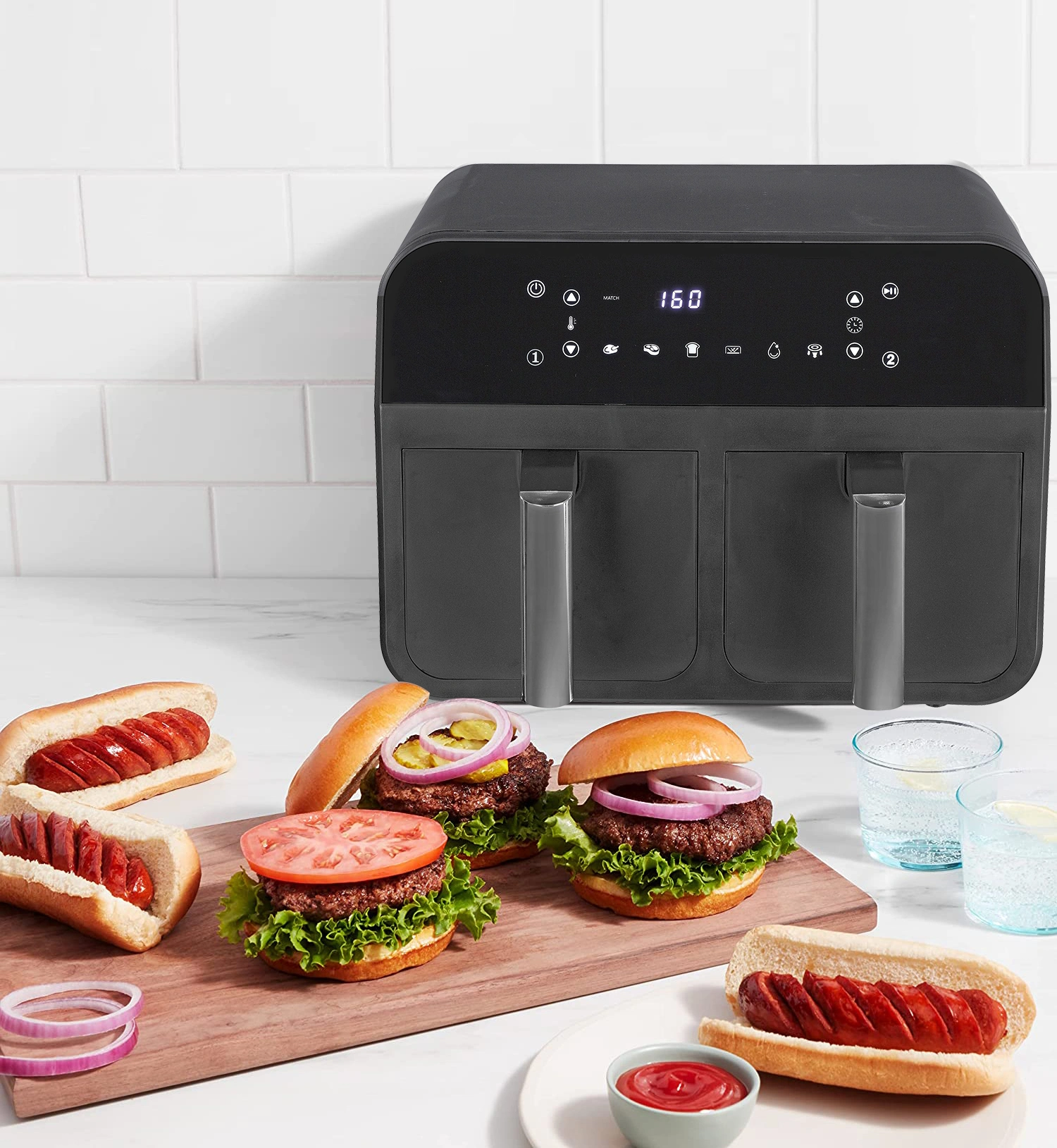 Healthy Electric Oil-Free double pot air fryer oven