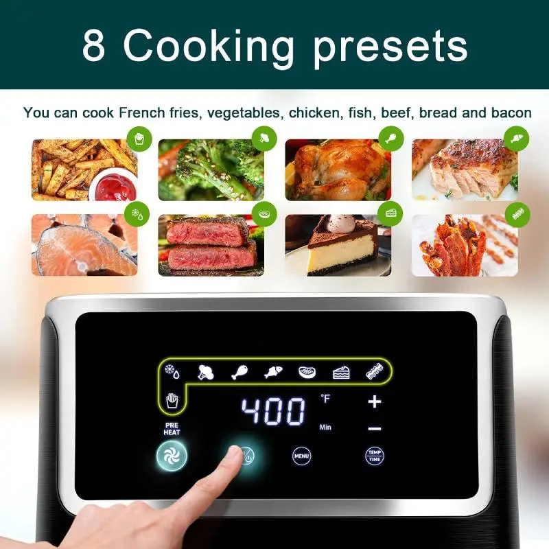 LCD screen 3.5L Liter Capacity electric air fryer basket
