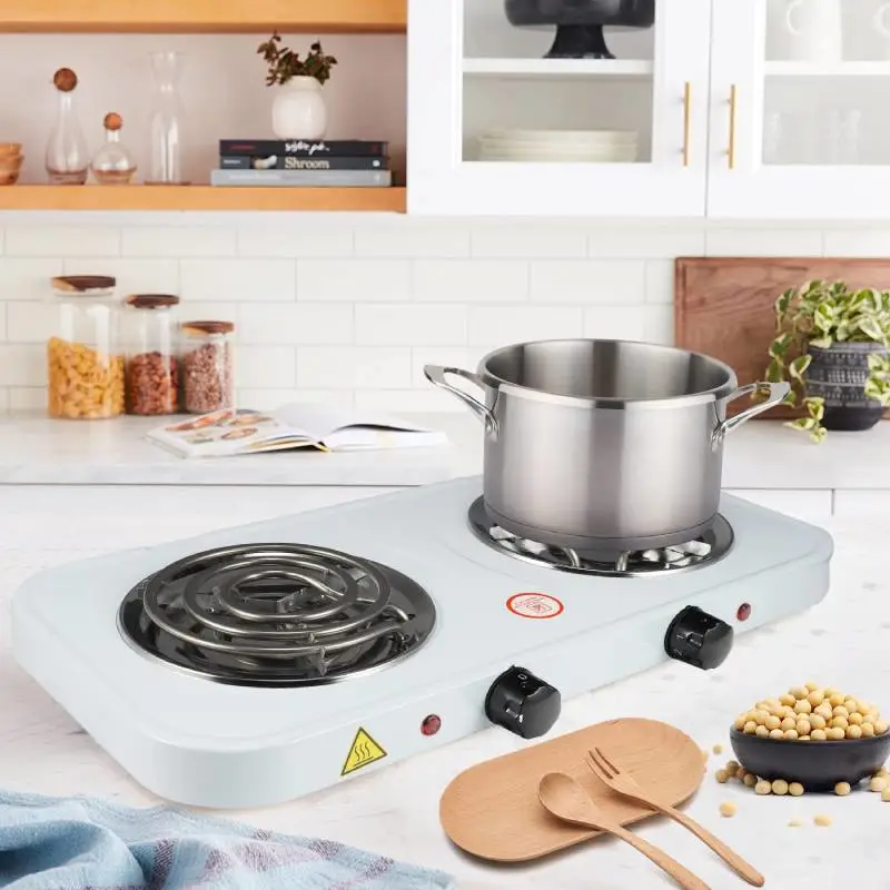 white new double electric stove