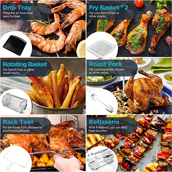 12L Large air fryer toaster oven