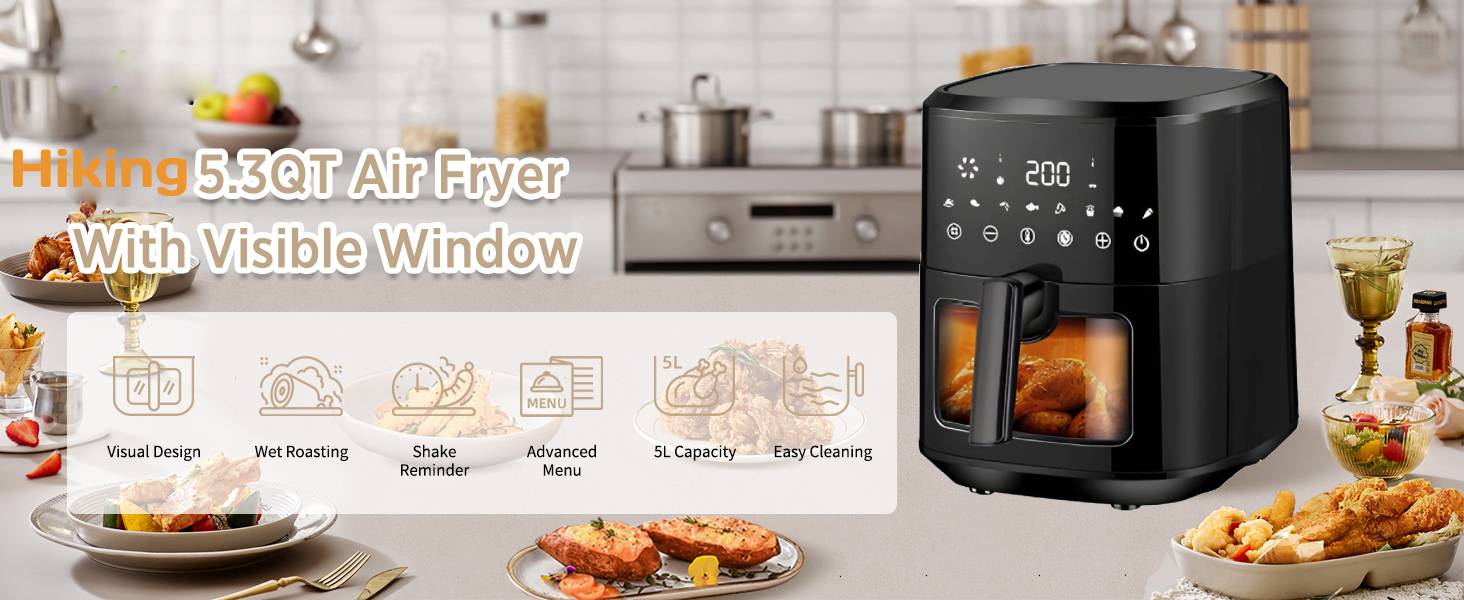 2023 new design touch screen multifunctional air fryer
