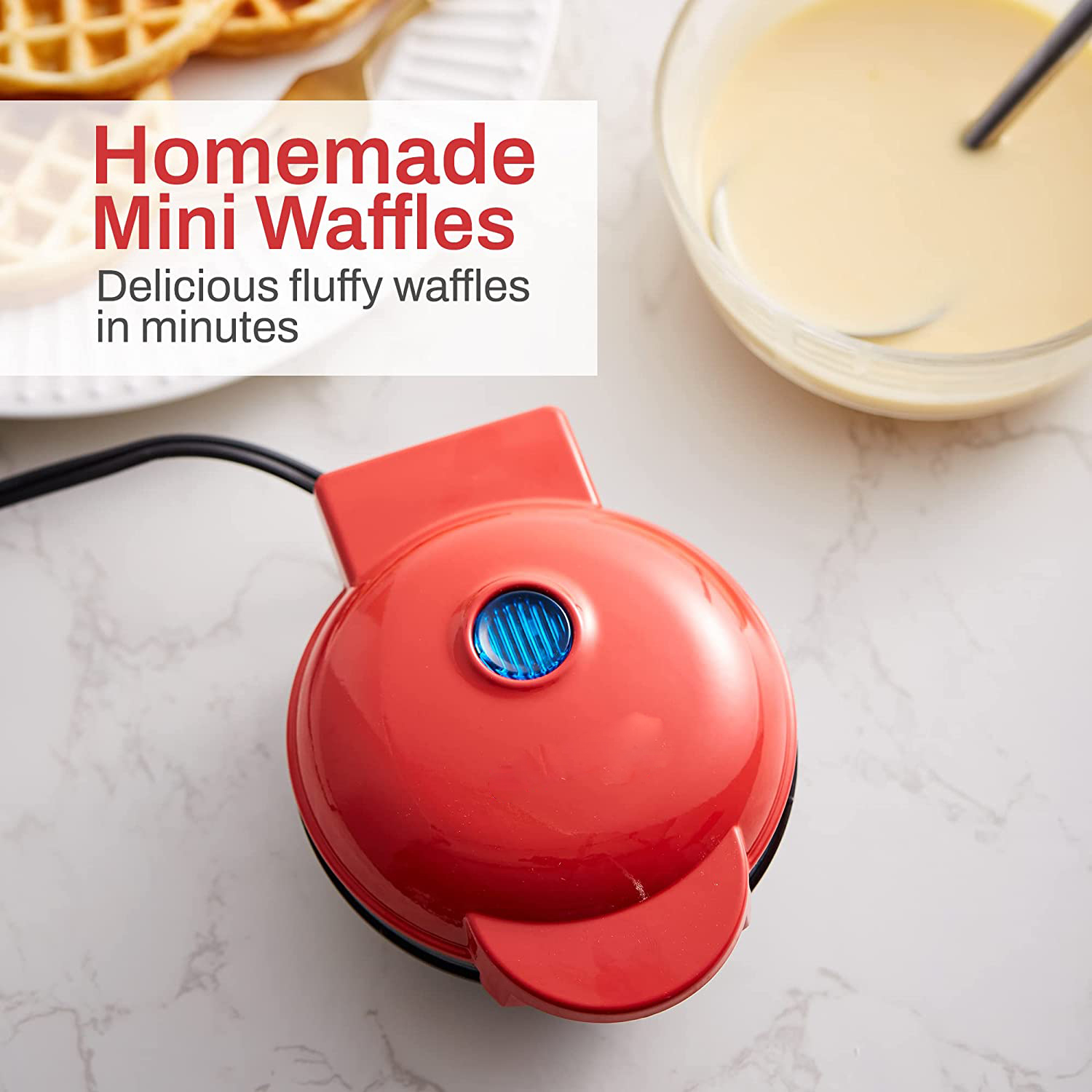 Nonstick electric mini waffle maker