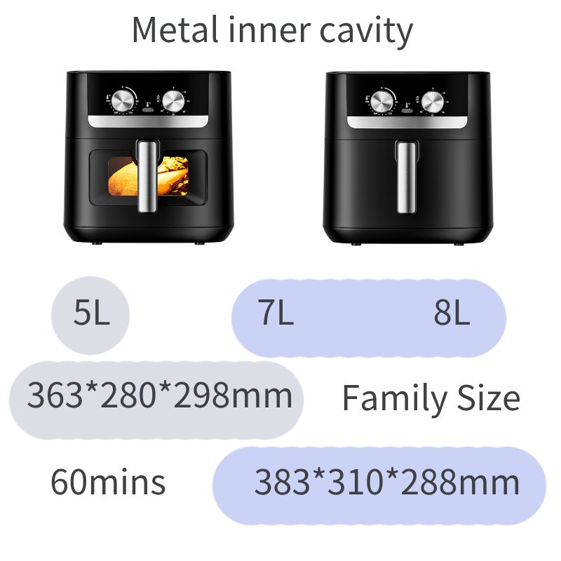 8L Air Fryer with Metal inner cavity