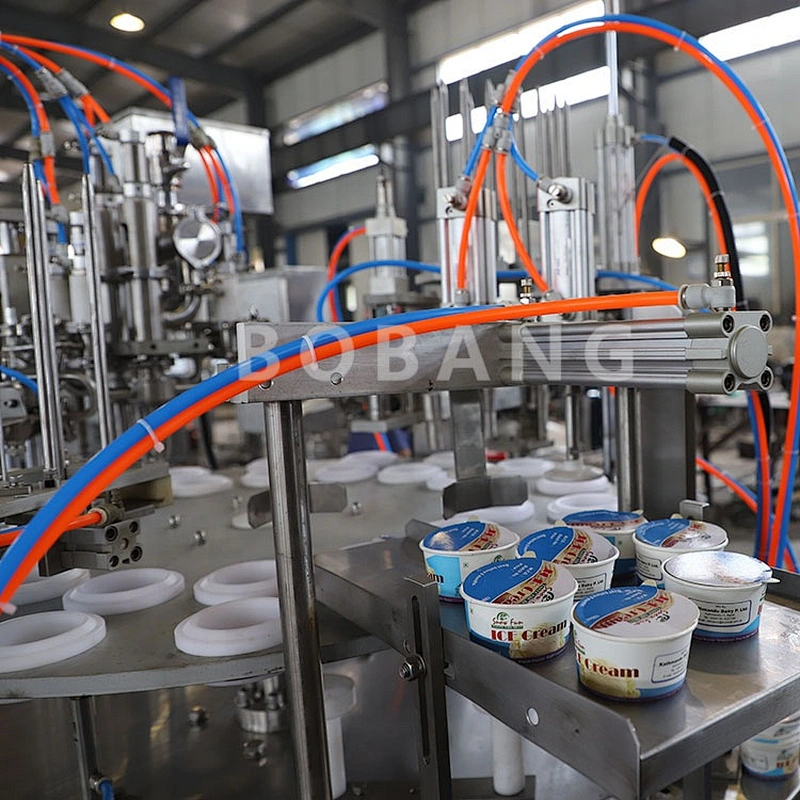 RBG-2P16 dual rotary iceceam machine ice cream cup and cone filling machine ice cream molds filling machine