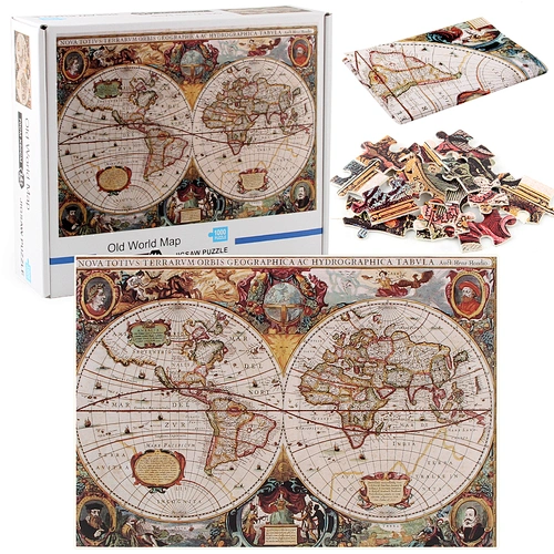 Best Quality 1000 Piece Old World Map Jigsaw Puzzle for Adults