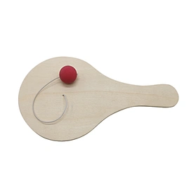 wooden paddle ball with red ball game set
