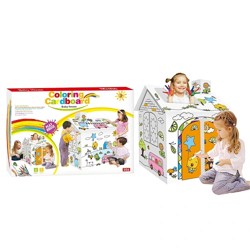 2021 New Doodle Toy DIY House Paper House Kids Gifts Baby House Puzzle Box