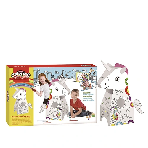 2021 New Doodle Toy DIY House Paper House Kids Gifts unicorn Toys unicorn Gift Box